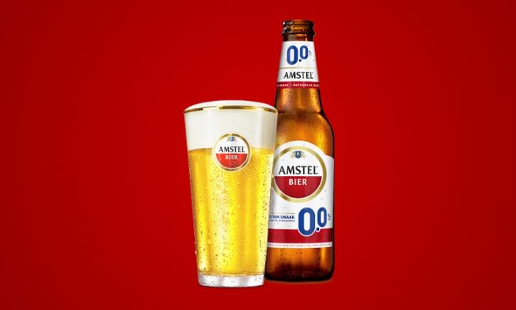 Amstel 0.0 glas en flesje Amstel 0.0 glas en flesje